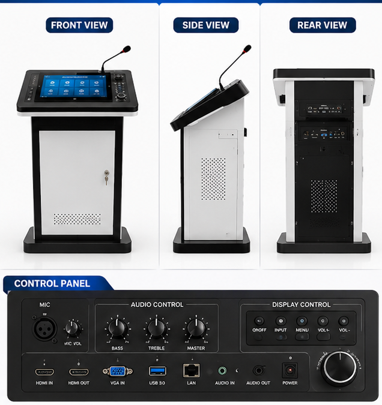 Integrated AV Control Podium